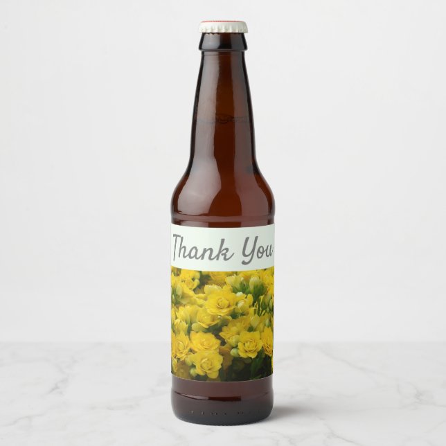 Vielen Dank, Floral Foto Wertschätzung Garten Blum Bierflaschenetikett (Vorderseite)