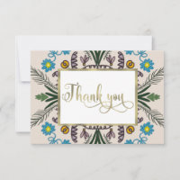 Vielen Dank Floral Mandala Green Blue Botanical Ar