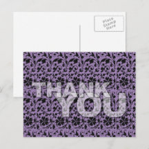 Vielen Dank floral Muster Postcard Lila
