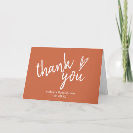 Vielen Dank Foto Card Boho Herz Terracotta Dankeskarte