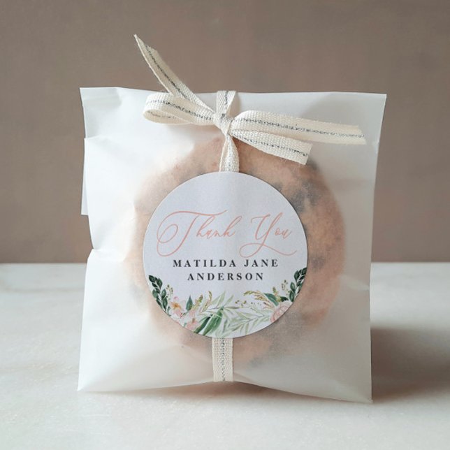 Vielen Dank, Foto rot Blumenverkündung Runder Aufkleber (Von Creator hochgeladen)