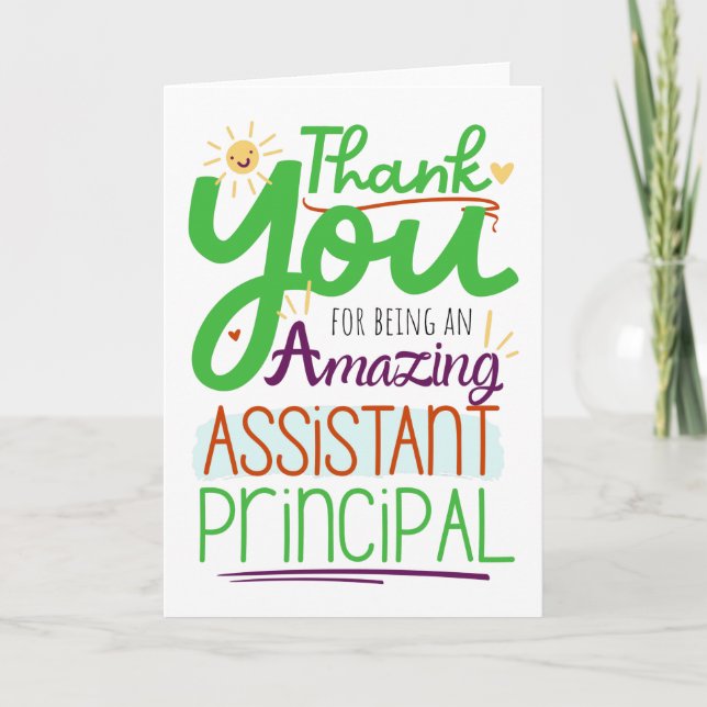Vielen Dank Frau Assistant Principal Würdigung Karte (Vorderseite)