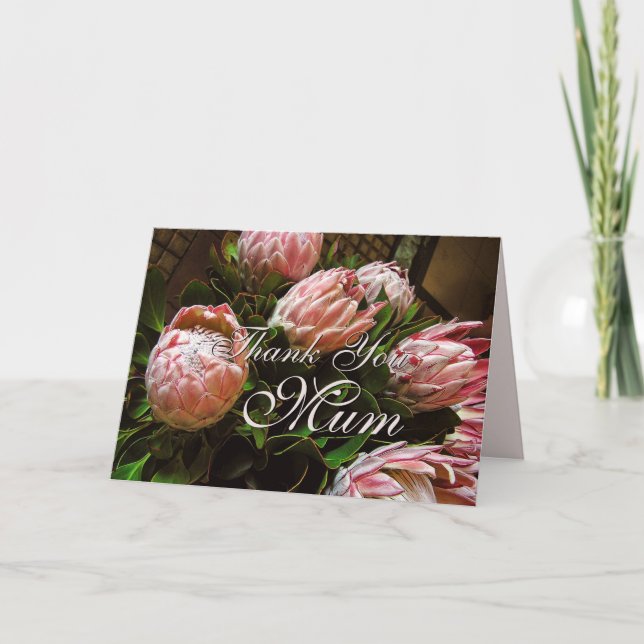 Vielen Dank, Frau Protea Blume Card Dankeskarte (Vorderseite)
