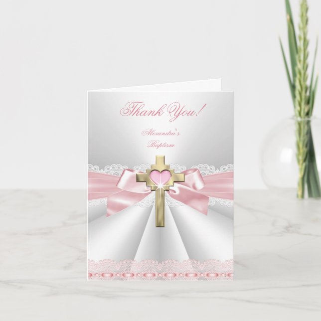 Vielen Dank Frau Taufe Hübsche Taufe Christening, Dankeskarte (Vorderseite)