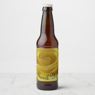 Vielen Dank Freundschaft Yellow Rose Foto Floral Bierflaschenetikett