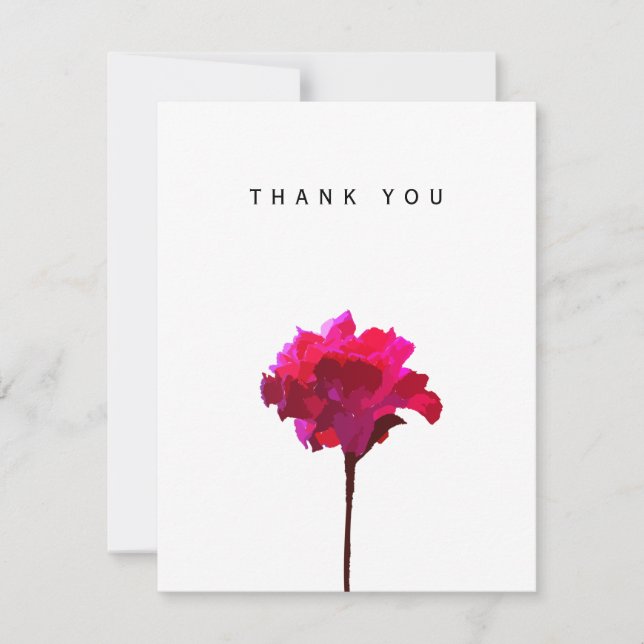 Vielen Dank Fuchsia Hand Designed Floral Mitteilungskarte (Vorderseite)