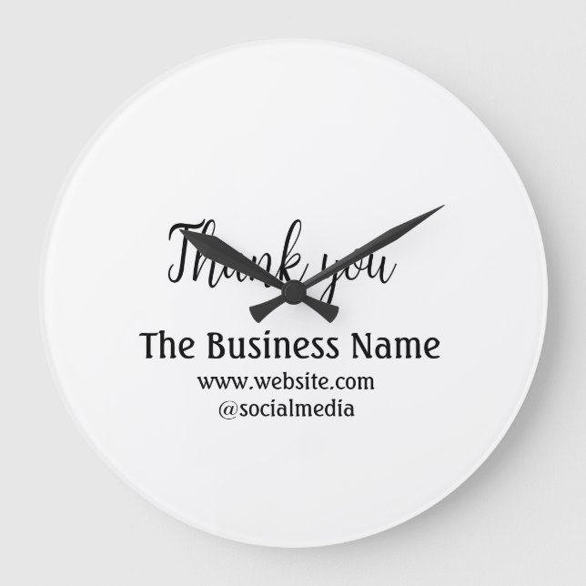 Vielen Dank, fügen Sie den Text für den Firmenname Große Wanduhr (Vorderseite)