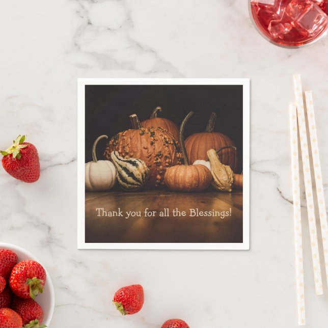 Vielen Dank für alles Gute | Fall Harvest Serviette (Beispiel)