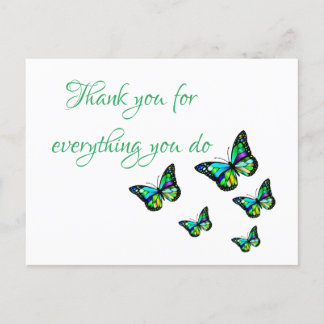 Vielen Dank für alles, was Sie tun Schmetterling P Postkarte