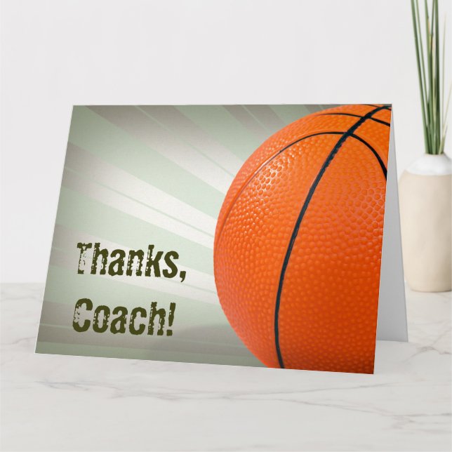 Vielen Dank für Basketball Coach Dankeskarte (Vorderseite)