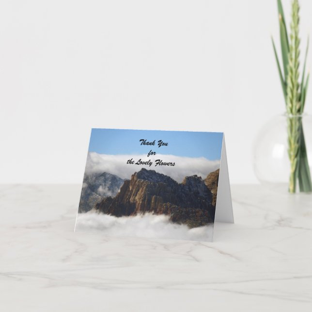 Vielen Dank für Beileid Blume Wolken Note Card Dankeskarte (Vorderseite)