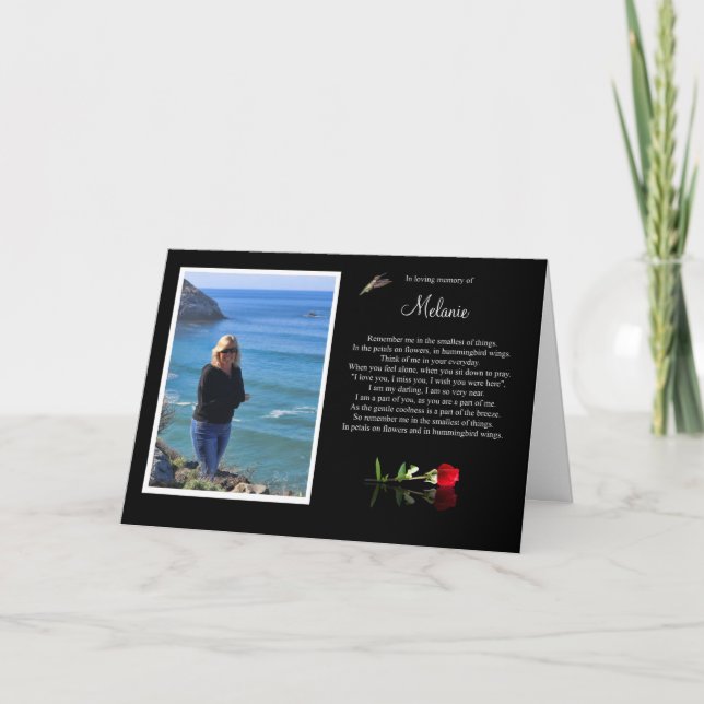 Vielen Dank für Beileid Custom Foto Spirituelles G Karte (Vorderseite)