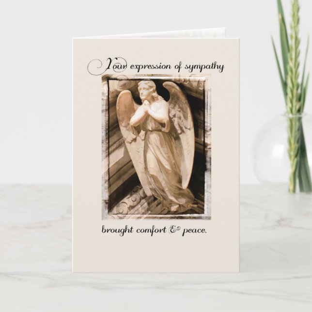 Vielen Dank für Beileid Expression Religious Angel Karte (Vorderseite)