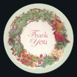 VIELEN DANK FÜR DAS CHRISTMAS GIFT RUNDER AUFKLEBER<br><div class="desc">SCHRISTMAS WREATH MIT DANK</div>