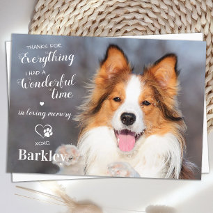 Vielen Dank für das gesamte Dog Memorial Foto Dankeskarte
