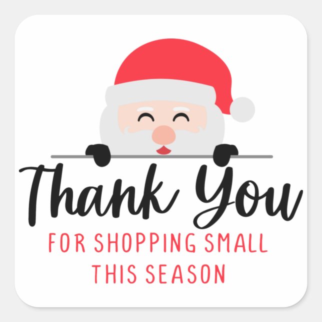 Vielen Dank für das Shopping Small Quadratischer Aufkleber (Vorderseite)