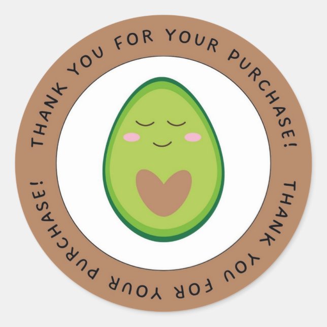 Vielen Dank für den Kauf Funny Avocado Circle Runder Aufkleber (Vorderseite)