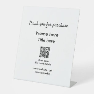 Vielen Dank für den Namen des Kaufs hier Scan QR Sockelschild