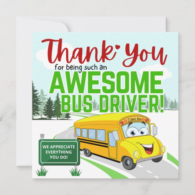 Vielen Dank für den Phantastischen Busfahrer Karte (Vorderseite)