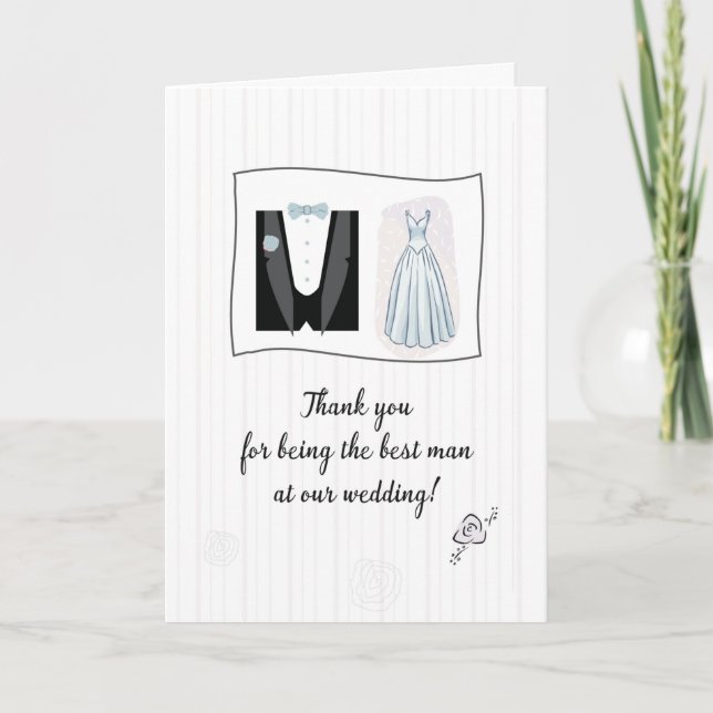 Vielen Dank für den Trauzeuge mit Tuxedo Wedding D Karte (Vorderseite)