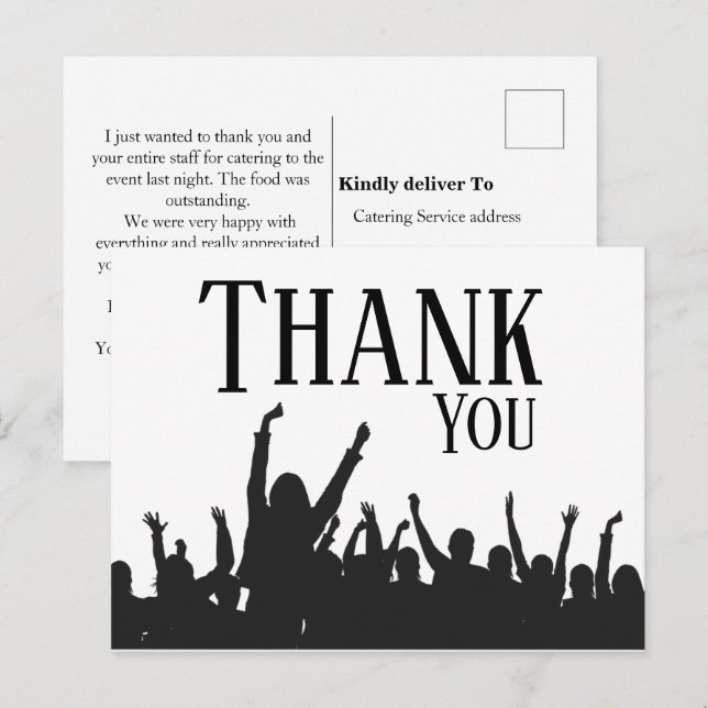 Vielen Dank für den Veranstaltungsplaner Postkarte (Vorne/Hinten)
