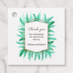 Vielen Dank für den Winter immergrünen Aquarell Gr Geschenkanhänger