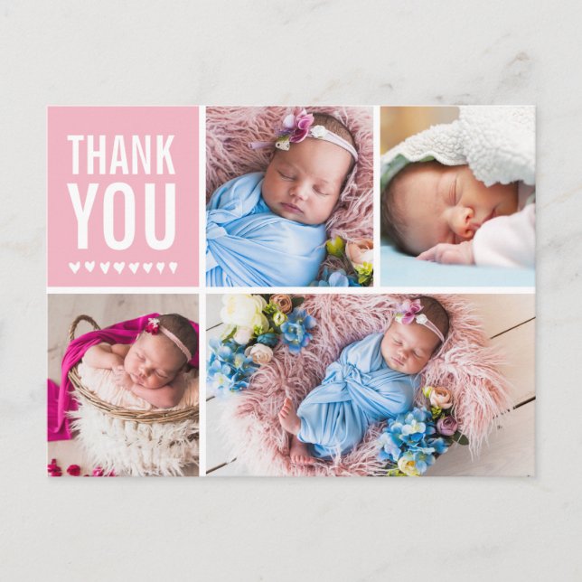 Vielen Dank für die Ankündigung von Foto Collage Postkarte (Vorderseite)