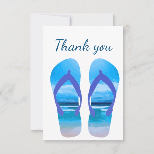 Vielen Dank für die Beachszene Flip Flops Blank In Dankeskarte (Vorderseite)