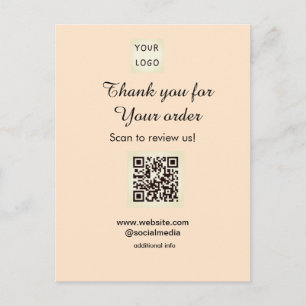 Vielen Dank für die Bestellung Scan Bewerten Sie u Postkarte