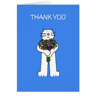 Vielen Dank für die Blume Cartoon Cat