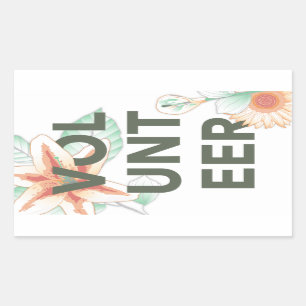 Vielen Dank für die ehrenamtliche Blume Rechteckiger Aufkleber