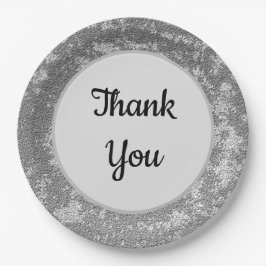 Vielen Dank für die elegante, graue, marmorierte W Pappteller