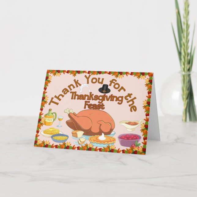Vielen Dank für die Erntedank Feast Card Dankeskarte (Vorderseite)