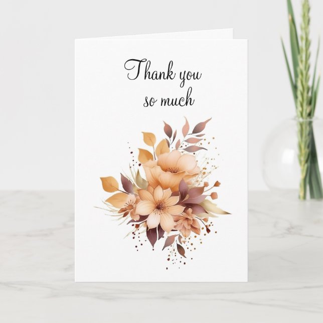 Vielen Dank für die florale Faltenkarte Karte (Vorderseite)