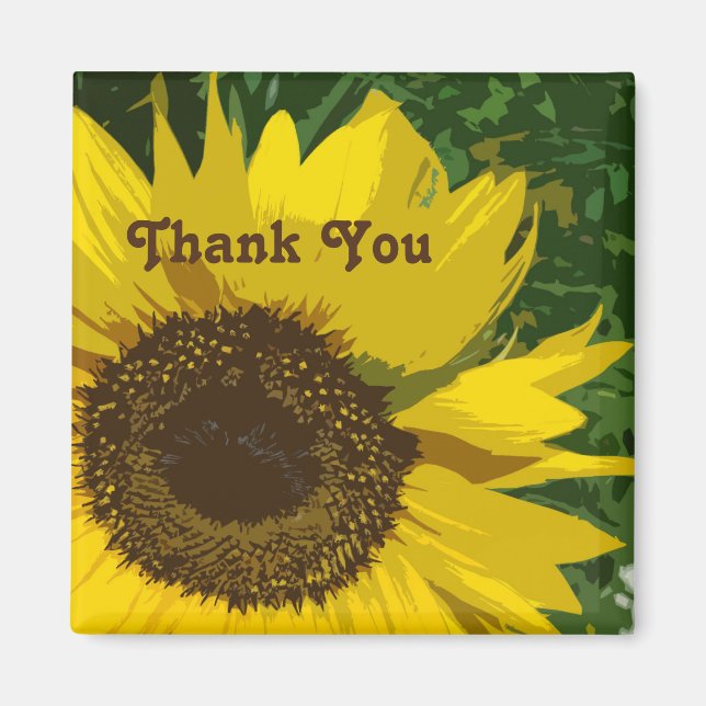 Vielen Dank für die Gelbe Blume Magnet (Vorne)