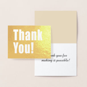 Vielen Dank für die goldene Dekoration mit eigenem Folienkarte