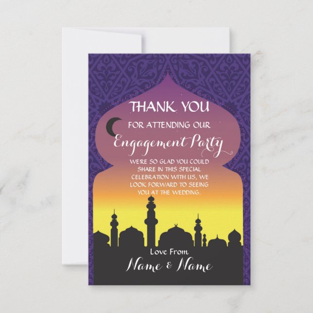 Vielen Dank für die Hochzeit Arabian Nights Card Einladung (Vorderseite)