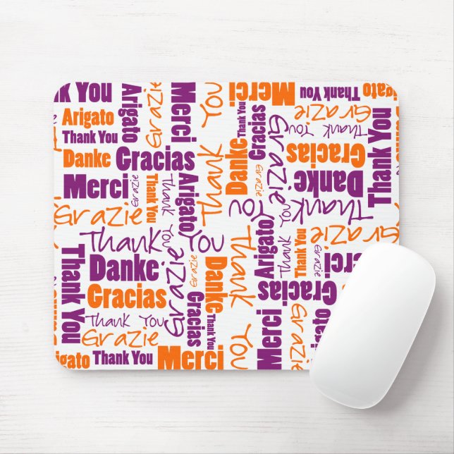Vielen Dank für die mehrsprachige Typografie Word  Mousepad (Mit Mouse)