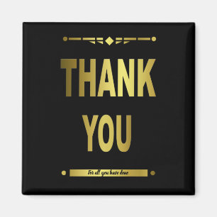 Vielen Dank für die moderne Black Gold Typografie Magnet