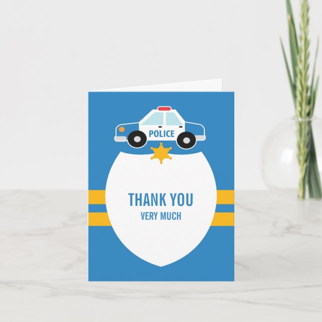Vielen Dank für die Polizei Theme Card Dankeskarte (Vorderseite)