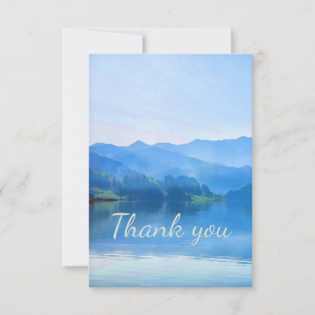 Vielen Dank für die ruhige Seenlandschaft Dankeskarte (Vorderseite)
