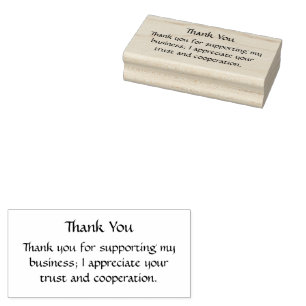 Vielen Dank für die Unterstützung meines Unternehm Gummistempel