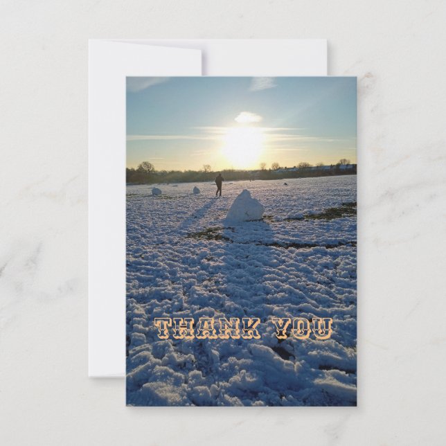 Vielen Dank für die Winterszene Dankeskarte (Vorderseite)