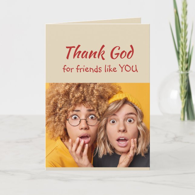 Vielen Dank für Freunde wie Sie Spaß Menschen Dankeskarte (Vorderseite)