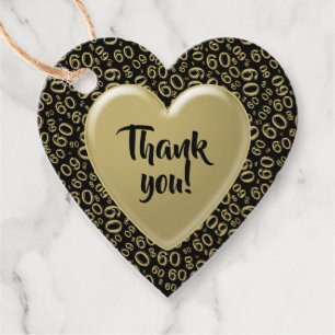 Vielen Dank für Ihr 60. Cooles Zahlenmuster Gold u Geschenkanhänger