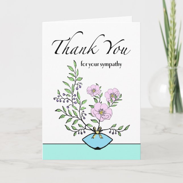 Vielen Dank für Ihr Beileid, Blume Arrangement Karte (Vorderseite)
