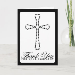 Vielen Dank für Ihr Beileid (elegantes Kreuz) Dankeskarte