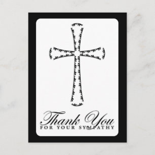 Vielen Dank für Ihr Beileid (elegantes Kreuz) Postkarte
