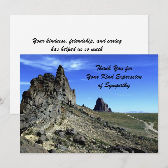 Vielen Dank für Ihr Beileid, Shiprock Note Card Dankeskarte (Vorne/Hinten)