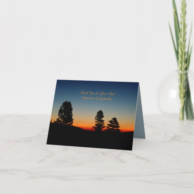 Vielen Dank für Ihr Beileid, Sierra Sunrise Note C Dankeskarte (Vorderseite)